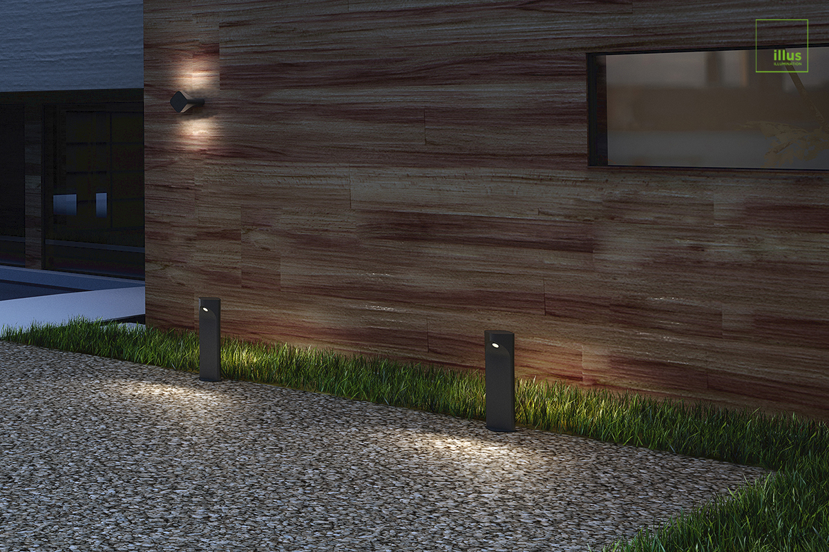 The-sidewalk-is-equipped-with-The-LED-Bollard Luminaire-Changing-Series-by-illus